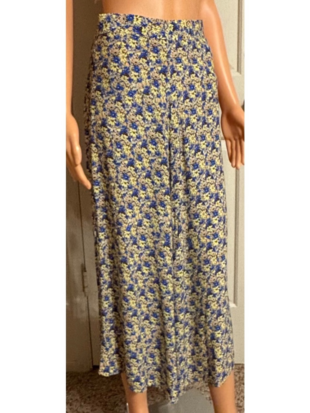 Zara Blue and Yellow Floral Skirt